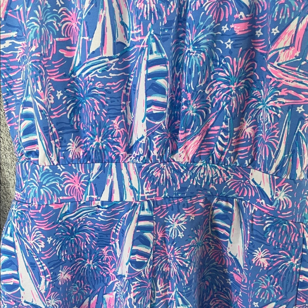 Lilly Pulitzer Jace Romper Size XS Blue Strapless Sailabration Nautical - Picture 7 of 7